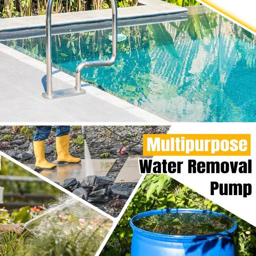 Portable Sump Pump 1 HP Submersible Water Draining Pump 4000 GPH Clean/Dirty Electric Water Transfer Pumps with Adapters for Pool Basement Garden Spa Hot Tub Pond Flood Yard Water Tank