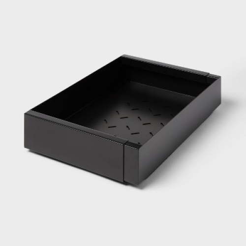 Metal Expandable Pull Out Drawer Adhesive Black - Brightroom
