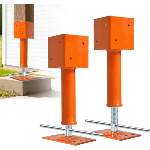 Screw Jack Post 2 Pack, 4x4 Adjustable House Jacks for Leveling, 13-19 Height Range, 24700 lbs Max Load Capacity, Heavy-Duty Steel Post for Crawlspace, Basement, and Foundation Repair