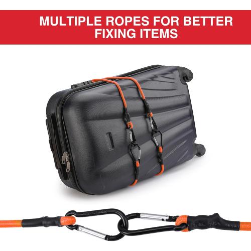 WORKPRO 24 Bungee Cords with Hooks, 4 Pack Heavy Duty Outdoor Bungee Strap