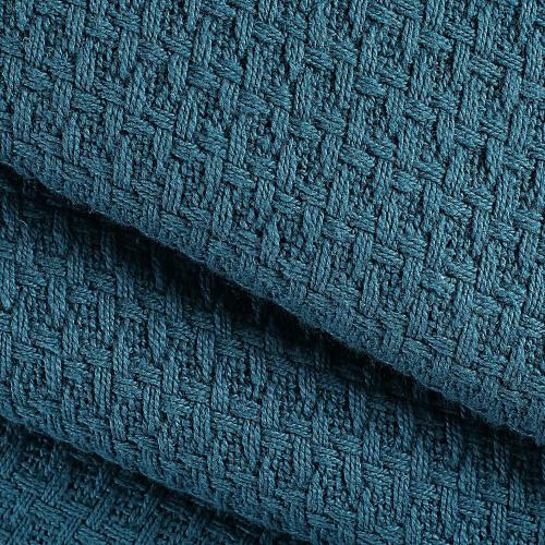 Elvana Home 100% Cotton Bed Blanket, Breathable Bed Blanket King Size, Cotton Thermal Blankets King, Perfect for Layering Any Bed for All Season, Teal Green