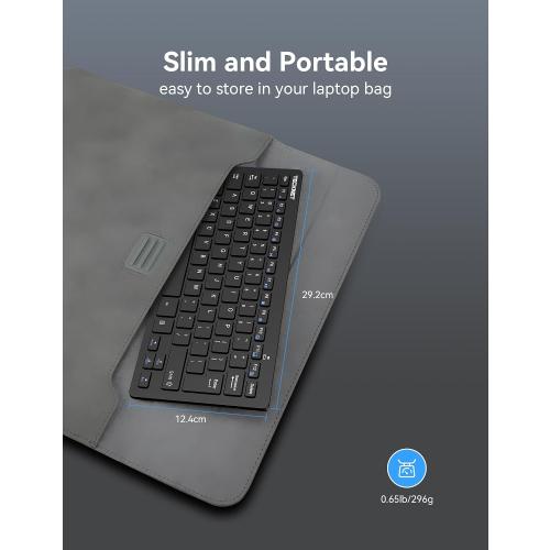 TECKNET Wireless Keyboard and Mouse Combo, Mini Cordless Computer Keyboard and Mouse Set 2.4GHz, Silent Adjustable 1600 DPI, Quiet Click, Lag-Free for Computer, Laptop, PC, Windows, Mac, Chrome OS