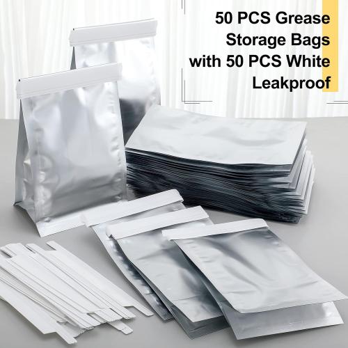 Sadnyy 50 Pcs Disposable Grease Storage Bags Bacon Container Bags