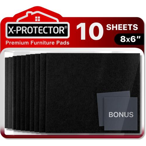 Felt Furniture Pads X-PROTECTOR 10 PCS - Premium 8” x 6” x 1/5” Heavy Duty