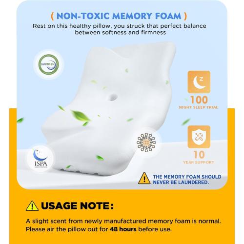 Osteo Cervical Pillow for Neck Pain Relief, Hollow Design Odorless Memory Foam Pillows with Cooling Case, Adjustable Orthopedic Bed Pillow for Sleeping, Support for Side Back Sleepers