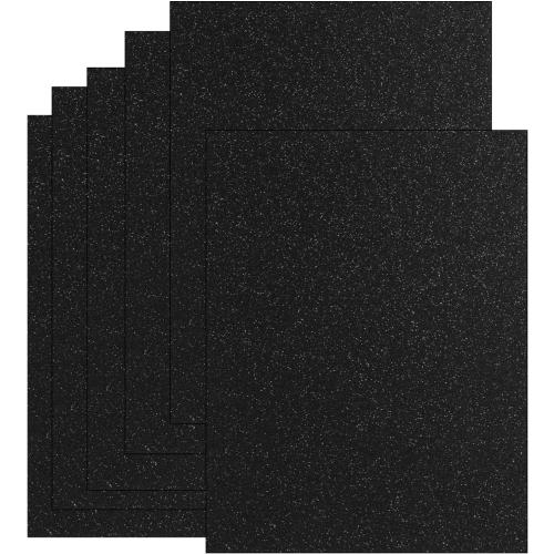 20 Sheets Black Glitter Cardstock 8.5 x 11 Inches