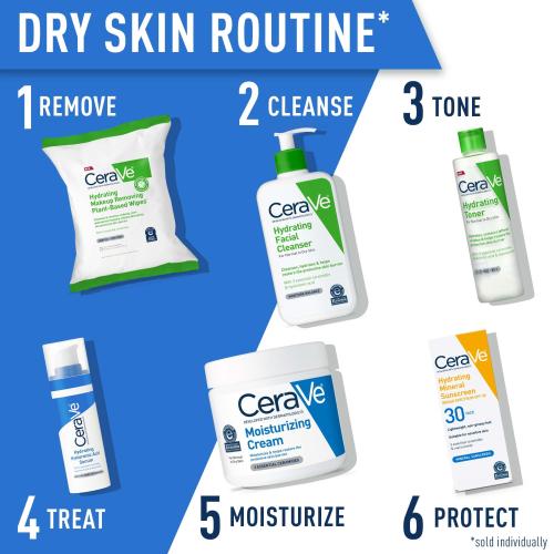 CeraVe Hydrating Facial Cleanser for Normal to Dry Skin, 16 Ounces
