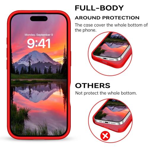 DOMAVER Case for iPhone 17 6.3'' Smooth Liquid Silicone - Red