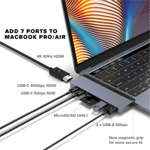 HyperDrive DUO HD28C-GRAY Docking Station - for Notebook/Tablet PC - 100 W - USB Type C - 6 x USB Ports - USB Type-C - HDMI - Wired