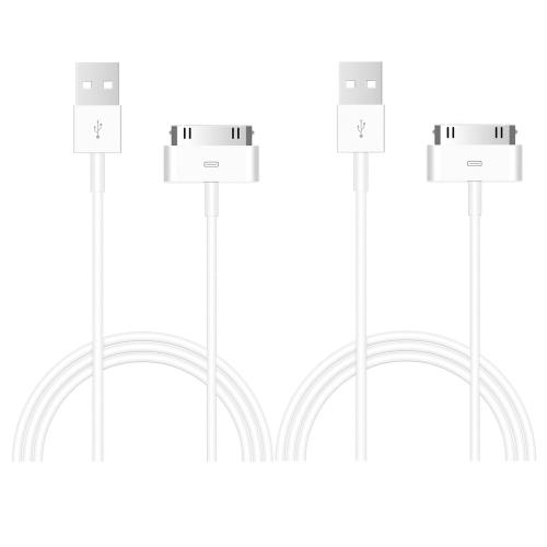 ZLONXUN 2-Pack Cable Compatible with Charger iPhone 4/4S/3G,iPad 2/3/1,Old iPod Touch 4/3/2/1,iPod Classic 3/2/1.(White,3.3 Feet)