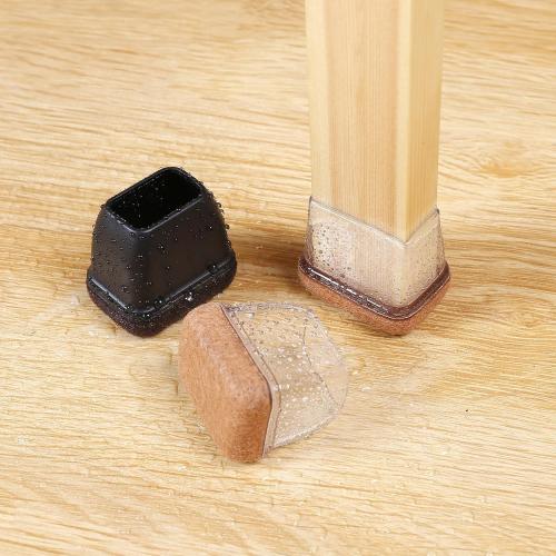 16PCS Small Rectangular Chair Leg Floor Protectors with Felt Pads, Black