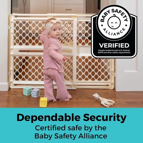 White Toddleroo by North States - Supergate Ergo Baby Gate: Plastic Baby Gate for Stairs & Doorways - Adjustable Indoor Safety Gate - Made in USA - 26 to 42 Inches Wide - 26 Inches Tall - White