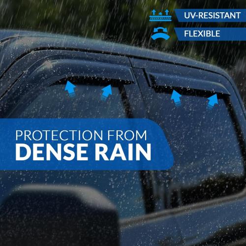 WD2-733i Dark Smoke 4 Pcs Set Window Visor (in-Channel) Deflector Rain Guard Compatible with 2013-2016 Nissan Pathfinder