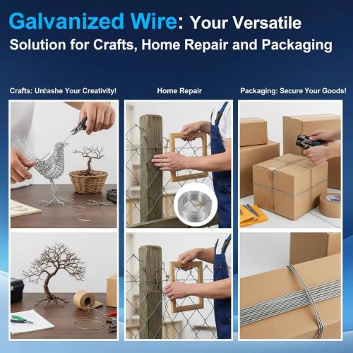 LEIFIDE Wire in Galvanized, 18 Gauge x 2000ft Hardware Cloth Roll Tie Tool Annealed Galvanized Steel Hobby Wire Flexible Reel for Home Decoration Industrial(Silver)