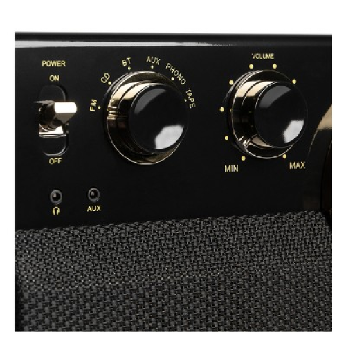 Victrola Empire 7-in-1 Bluetooth Record Player with 3-Speed Turntable, CD, Cassette Player and Radio (Espresso)