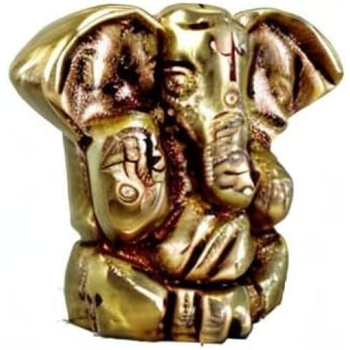 eSplanade Brass Ganesha Idol for Car Dashboard God Idol - 2 Inches Ganesha Murti for Desk Decor, Ganapati Statue, Ganapathi Sculpture | Antique Decor Item | Home Decor Gift Showpieces