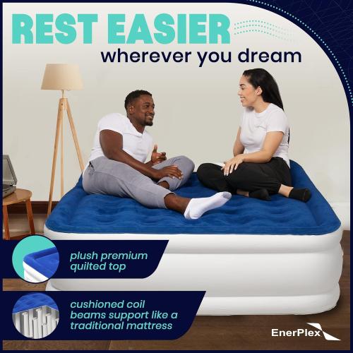 EnerPlex Queen Double Air Mattress with Built-in Pump, 13 Inflatable Bed