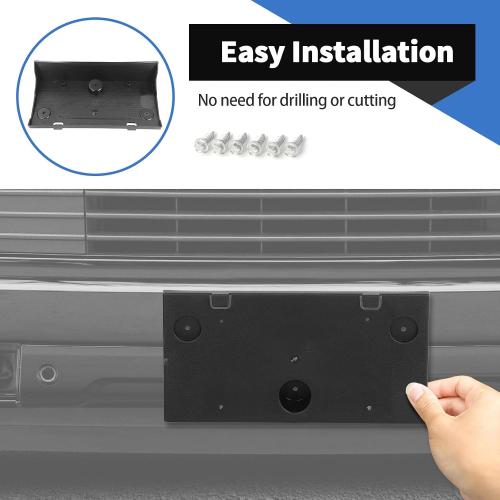 Voodonala for Ford Expedition 2018-2024 Front License Plate Frame Hanging License Plate Frame Bracket Compatible with Ford Expedition 2018-2024(Black)