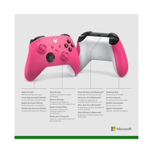 Xbox Wireless Gaming Controller | Deep Pink | Consoles, PCs, TVs, mobile, and more | Textured Grip | Wireless, Bluetooth, USB-C Connectivity