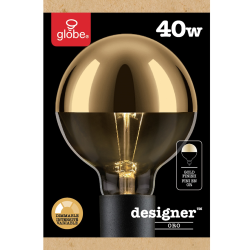 Globe Electric Oro 40 W G25 Decorative Incandescent Bulb E26 (Medium) Amber 1 pk