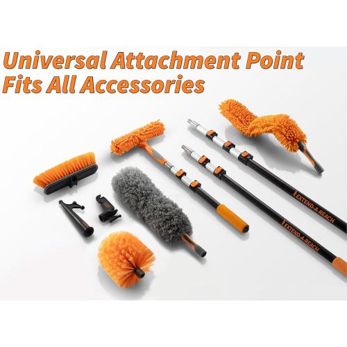 36 Foot High Reach Duster Kit with 5-30 ft Extension Pole for High Ceiling | Dusting & Window Cleaning Kit with Telescopic Pole, Baseboard and Wall Mop, Squeegee, Fan Blade & Cobweb Dusters