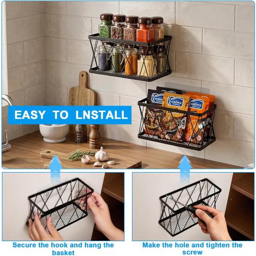 8 Pack Adhesive Cabinet Door Organizer