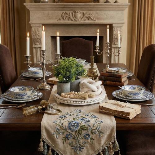 5 Pcs Farmhouse Wooden Tray Decor Set, 12 Inch Beaded Tray