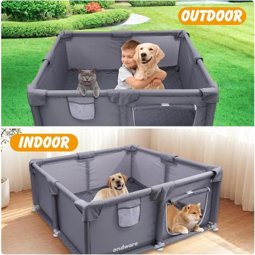38 x 38 x 18 in Dog Whelping Box with Waterproof Pad for Small Dogs