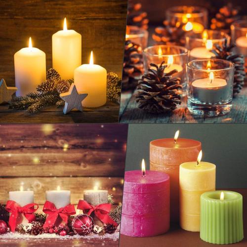 300Pcs Functional Smokeless Candle Wicks - Pre Waxed Cotton Wick with Metal Sustainer Tabs for Pillar Candle Making and DIY, 9cm/3.5in, 15cm/6in, 20cm/8in