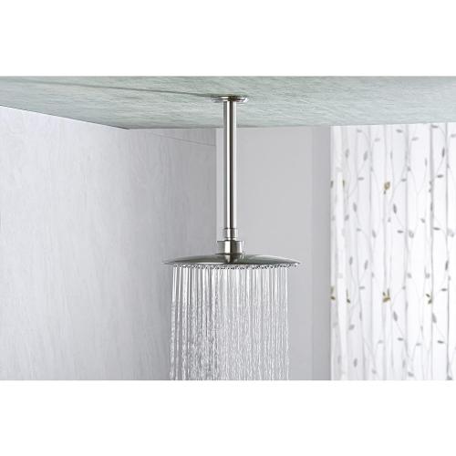 8 Inch Shower Arm and Flange Brushed Nickel, Ceiling Mounted Shower Arm for Rain Shower Head