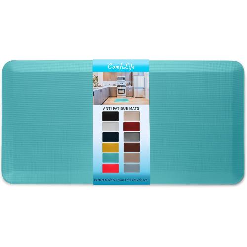 ComfiLife Anti Fatigue Floor Mat – 3/4 Inch Thick Perfect Kitchen Mat, Standing Desk Mat – Comfort at Home, Office, Garage – Durable – Stain Resistant – Non-Slip Bottom (24 x 70, Teal)