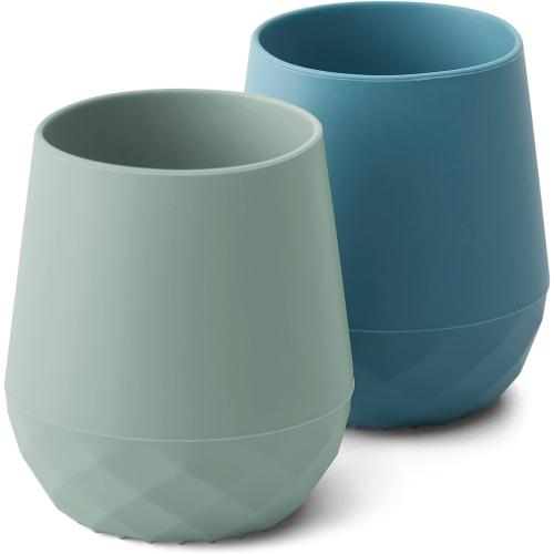 SAMiGO Silicone Baby Cups for 6-12 Months, Tiny Open Cups for Training and Water Drinking, Baby Led Weaning Supplies, 2 OZ