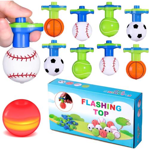SCIONE 12Pcs LED Light Up Spinning Tops for Kids, Glow in The Dark Party Supplies, Easter Basket Stuffers, Birthday Party Favor Bulk Toys, Treasure Box Toys for Classroom Prize