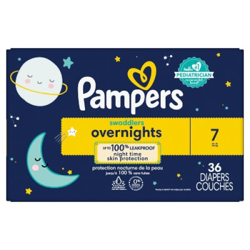 Pampers Swaddlers Overnight Diapers Super Pack - Size 7 - 36ct