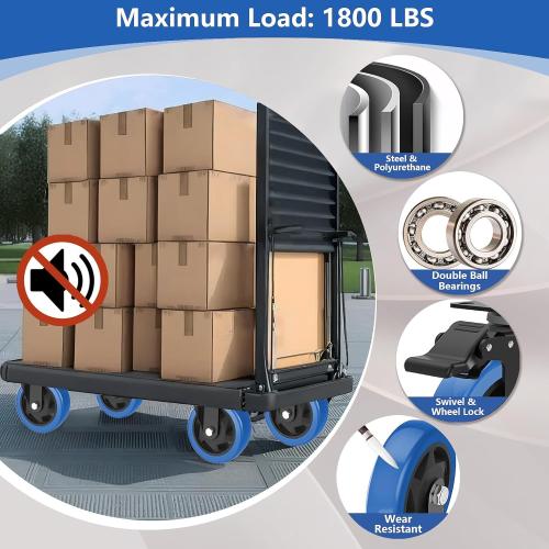 4 Inch Caster Wheel with Brake,Heavy Duty Casters Set of 4,Swivel Top Plate Casters