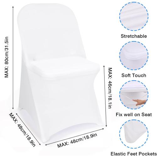 Fixwal 36 Pcs White Folding Chair Cover, Spandex Stretch Covers Ideal for Wedding, Party, Dining, Business Meeting, Banquet, Universal Fitted Washable Slipcover.‼️light dirt‼️