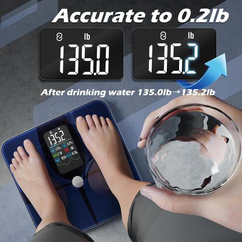 Lepulse Smart Weight Scale with BMI Body Fat Muscle Mass,USB Rechargeable