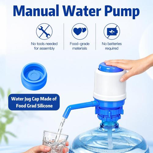 Gofriipai Water Pump for 5 Gallon Water Jug, Manual Water Dispenser Pump