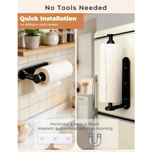 Magnetic Paper Towel Holder for Fridge, Kitchen, Bathroom, Garage, Rv