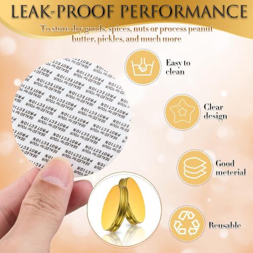 Aoriher 48 Pcs 8 oz Plastic Jars with Lids Round Clear Containers, Gold
