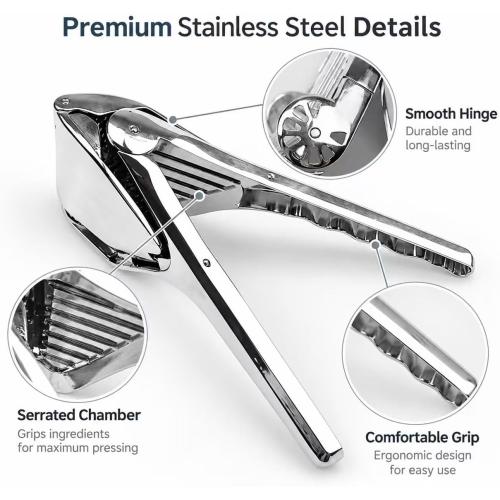 Zinc Alloy Manual Lemon Squeezer with Ergonomic Long Handle