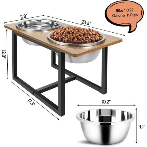 Spacnom Elevated Dog Bowls, Raised Dog Bowls Stand for Large Dogs