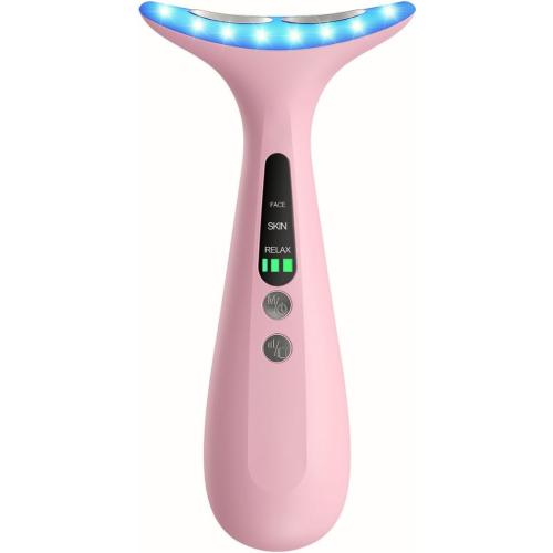 Facial and Neck Massager for Face, Neck - Skin Lifting & Firming - Wrinkle & Dark Circle Reducer - at Home Skin Care Face Sculpting Tool and Neck Massager-Sugar Pink