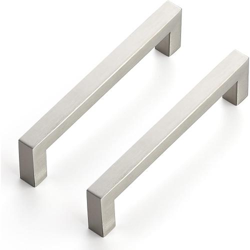 Ravinte 32 Pack 5 Inch Kitchen Square Cabinet Handles Satin Nickel Pulls Brushed Nickel Kitchen Cabinet Hardware Handles for Cupboard Drawer Pulls