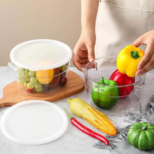 Ziliny 1 Pcs 2 Qt Dough Proofing Container with Lid and Red Scale, White