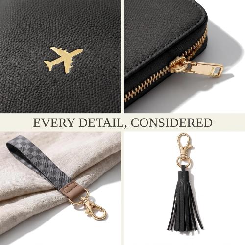 Beautiful Passport Holder And Travel Wallet with Wristlet Strap