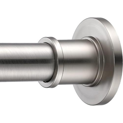 BRIOFOX Industrial Shower Curtain Rod - Rustproof Non-Slip 43-72 Inch 304 Stainless Steel Tension Curtain Rod for Window or Bathroom, Brushed Nickel