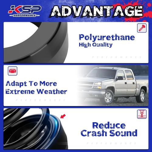 KSP 3 Leveling Lift Kits for Silverado 1500 1999-2006, 3inch Front Suspension Lift Kit Compatible With Ch-e-vy GMC Sierra 1500 2WD, 2pcs PU Coil Spring Spacer Raise 3in on Che/vro/let Truck Chassis