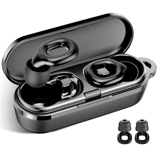 Ear plugs for sleeping, 35dB Noise Reduction Hearing Protection EarPlugs, Reusable Silicone Earplug, 7 Pair Eartips in XS/S/M/L Replaceable Single/Double Ear Plug for Sleep, Study, Work, Events(Black)