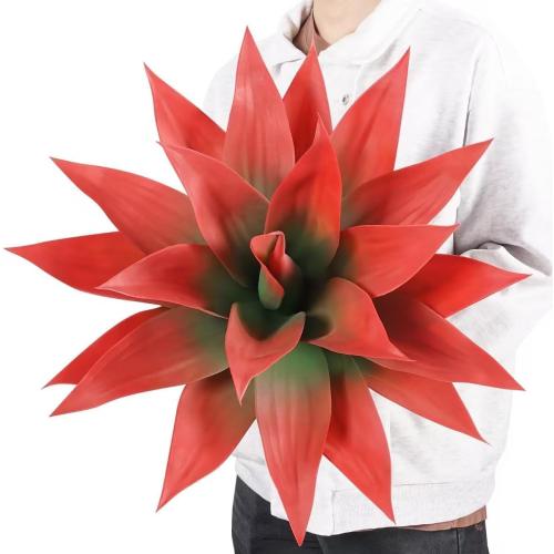 Velener Fall Fake Agave Artificial Plant Outdoor, Red Fake Succulents Plant for Room Decor and Autumn, Unpotted Faux Plants for Outdoor/Indoor Fall Decor, Red, 22 inches, Set of 1